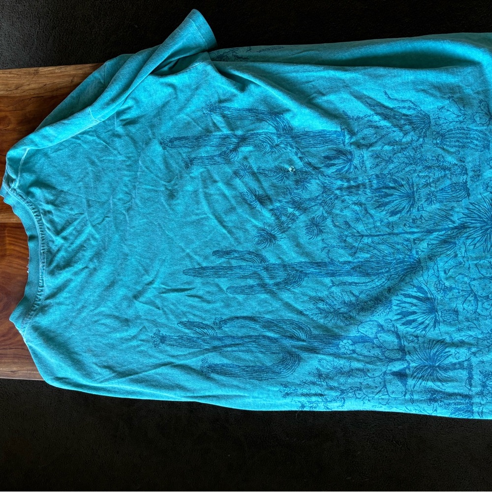 Vintage 80’s Hanes Teal desert Short Sleeve Tee - Picture 3 of 6
